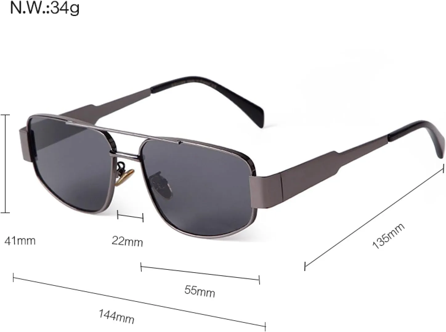 Metal Frame Sunglasses Mens Women Fashion Retro Gold Mirror Shades Uv400