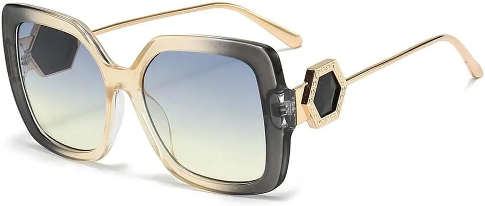New 2025 Oversized Women Sunglasses Gradient Sun Glasses for Female Lady Big Shades