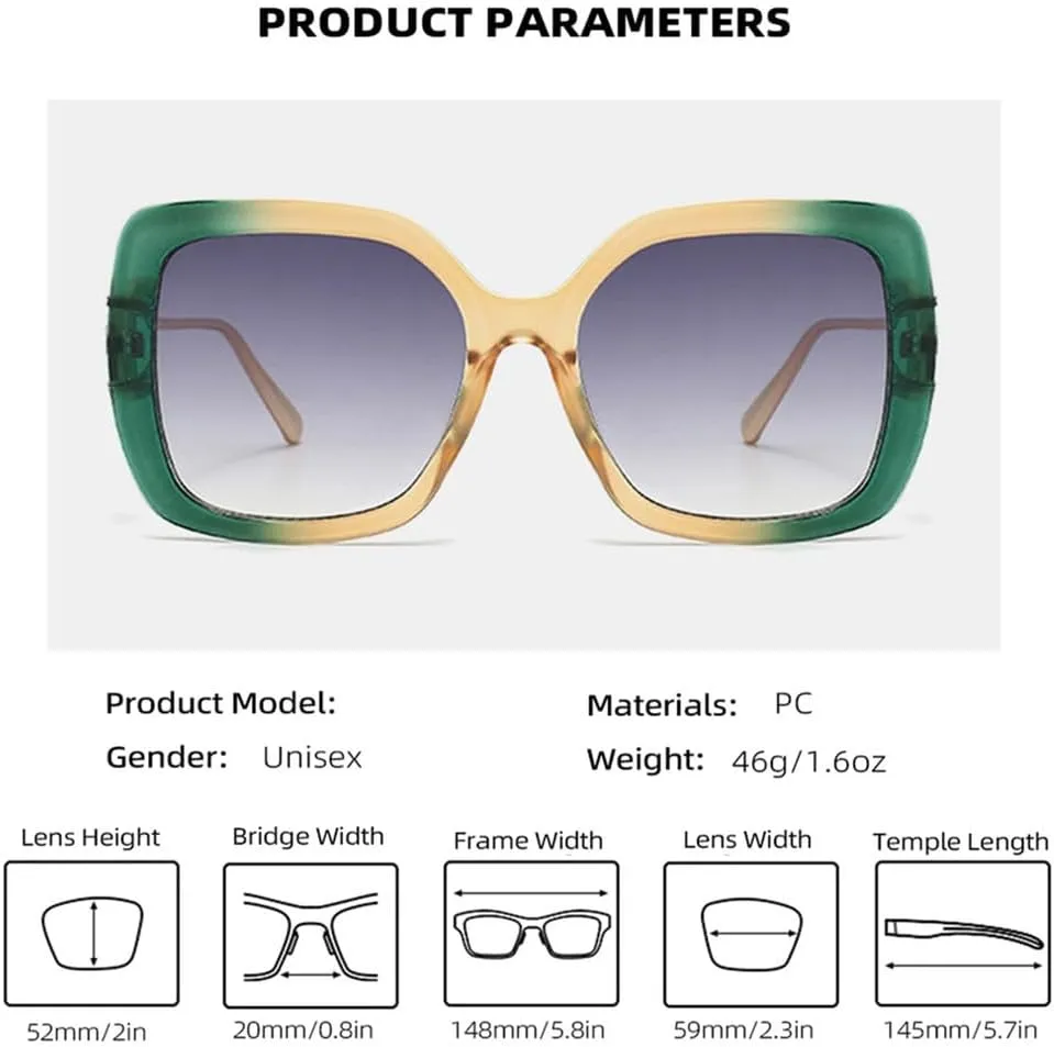 New 2025 Oversized Women Sunglasses Gradient Sun Glasses for Female Lady Big Shades