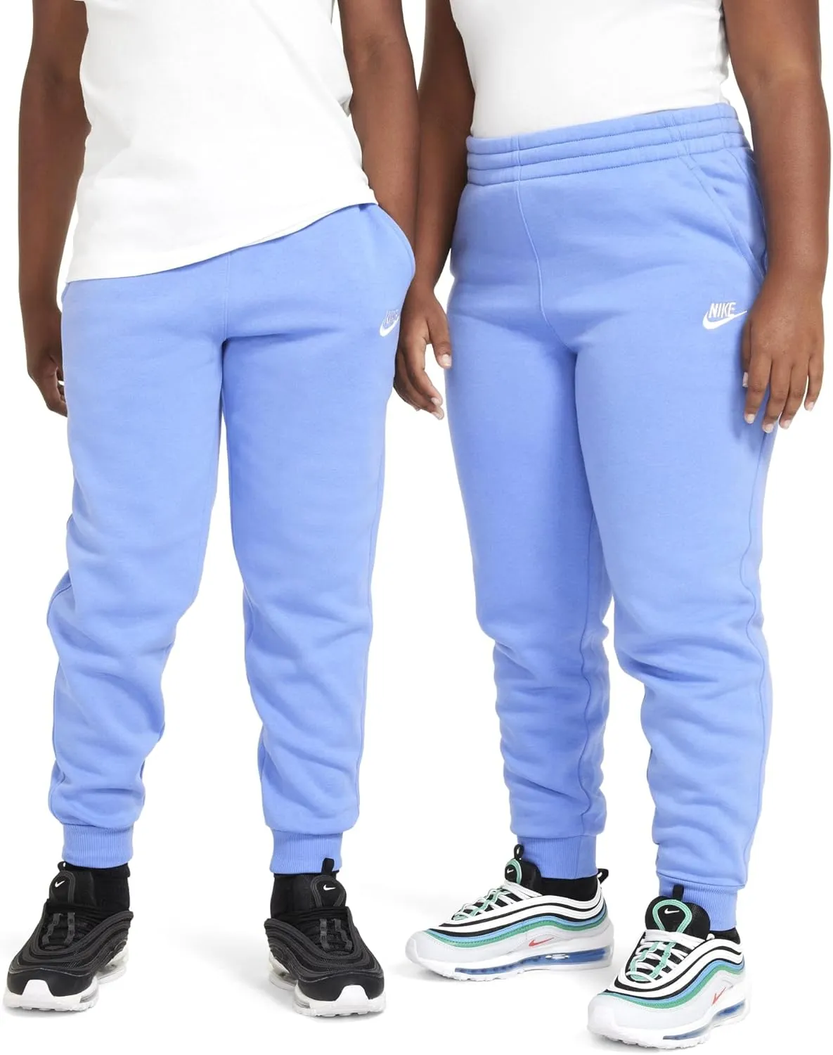 Nike Sportswear Club Fleece Big Kids' Joggers (US, Alpha, Medium, Regular, Plus Size, Polar/White)