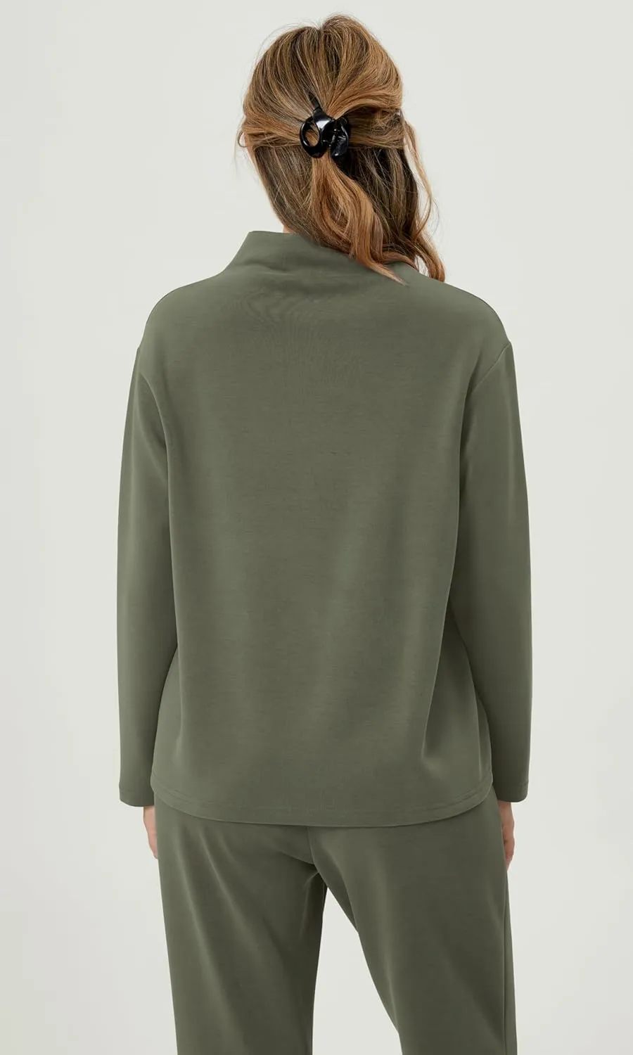 ODODOS Women's Modal Soft Mock Neck Pullover Long Sleeve SweatShirts Relaxed Casual Tops