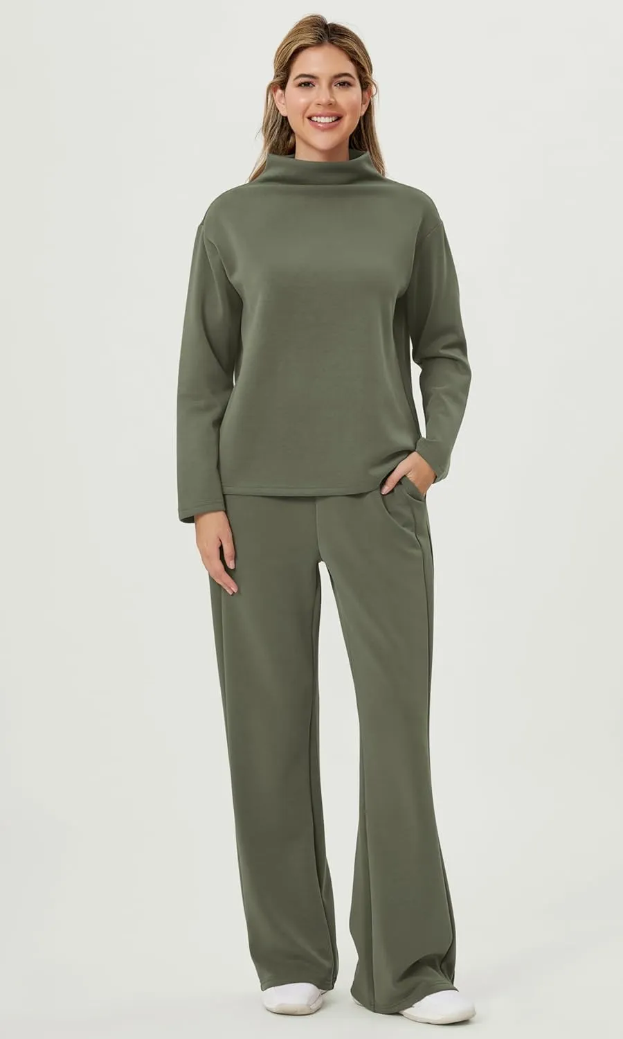 ODODOS Women's Modal Soft Mock Neck Pullover Long Sleeve SweatShirts Relaxed Casual Tops