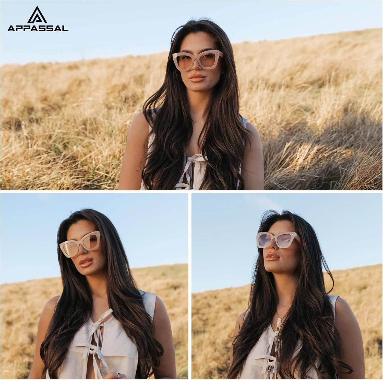 Oversized Cat Eye Sunglasses for Women Retro Square Cateye Style Sunnies AP3660