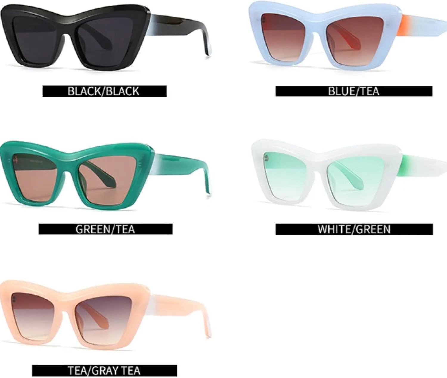 Oversized Thick Frame Sunglasses Women Men Uv400 Vintage Shades Sun Glasses