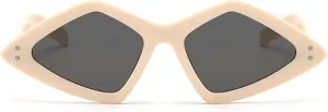 Oversized Vintage Cat Eye Sunglasses Women Fashion Irregular Shades Eyewear Trendy Luxury Polygonal Sun Glasses