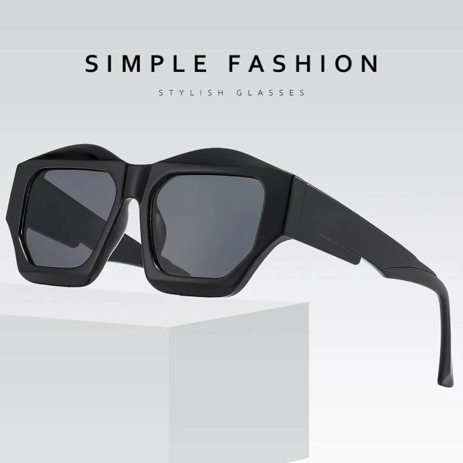 Oversized Women Fashion Double Color Outdoor Sunglasses Retro Lens Uv400 Men Trending