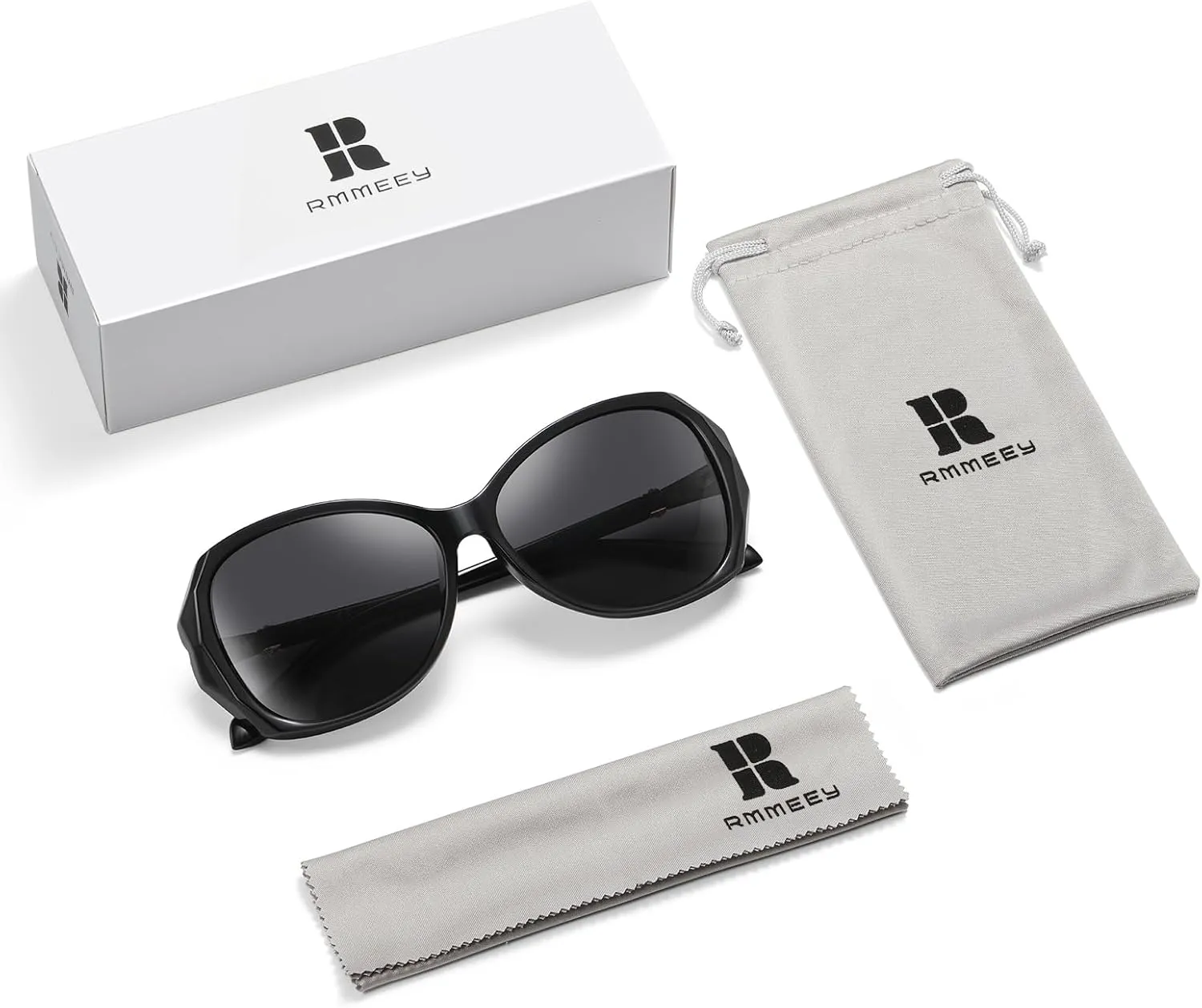 Polarized Sunglasses Fit Over Glasses for Women Men, Oversized Square Wrap-Around Shades with UV400 Protection