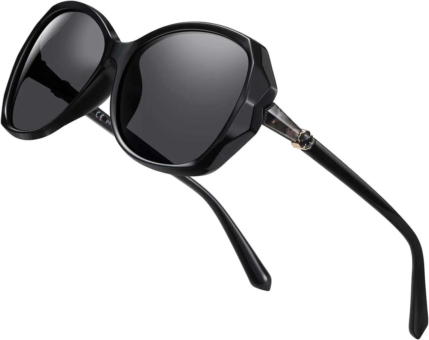 Polarized Sunglasses Fit Over Glasses for Women Men, Oversized Square Wrap-Around Shades with UV400 Protection
