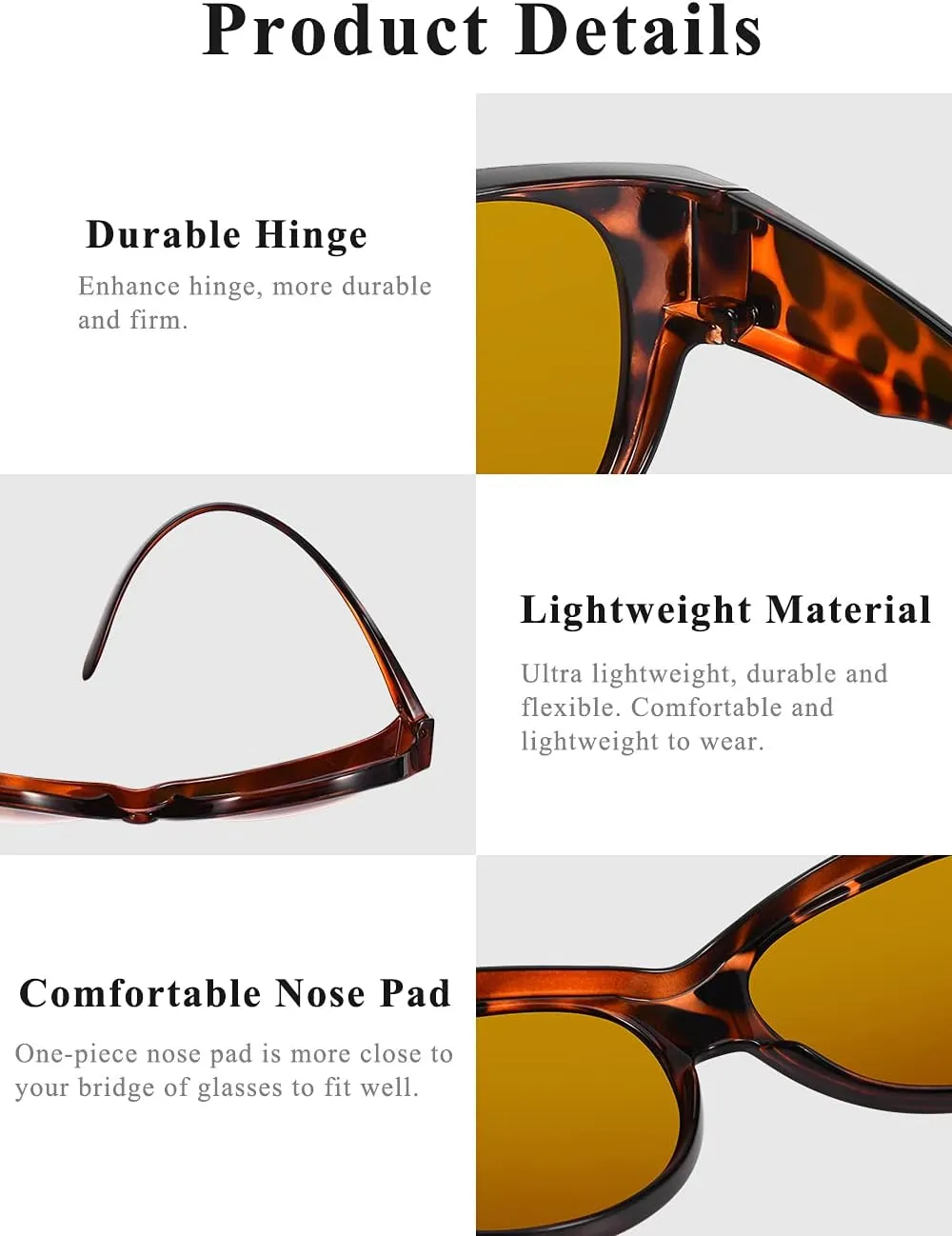 Polarized Sunglasses Fit Over Glasses Over Glasses Trendy Round Cat Eye and HD Wrap-around Sunglasses