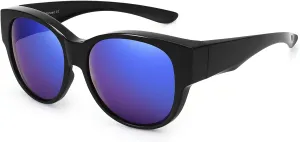 Polarized Sunglasses Fit Over Glasses Over Glasses Trendy Round Cat Eye and HD Wrap-around Sunglasses