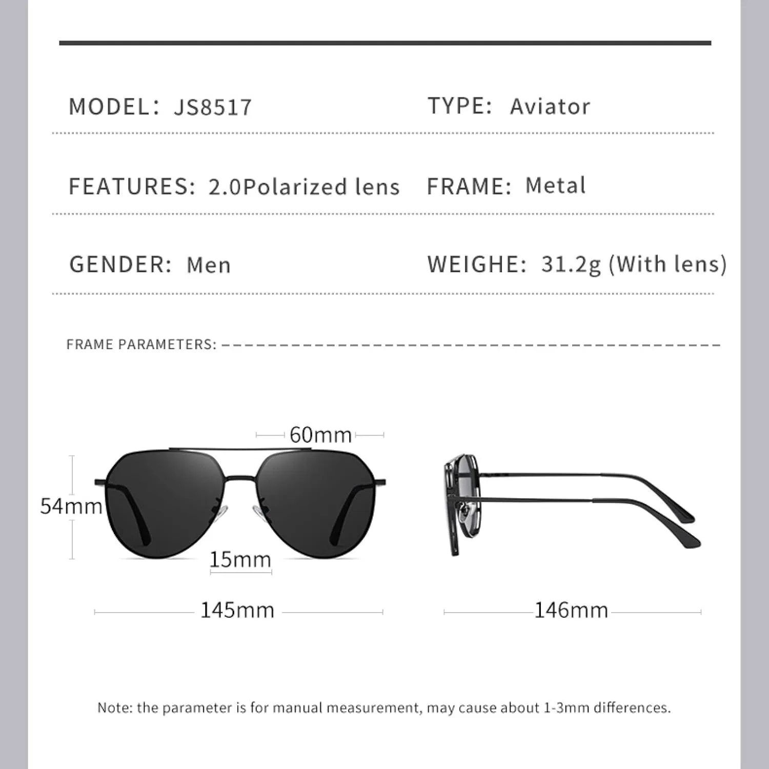Polarized Sunglasses Men Lenses Women Uv400 Metal Frame Fishing Camping Shade