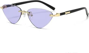 Punk Rimless Sunglasses Cat Eye Fashion Women Men Shades