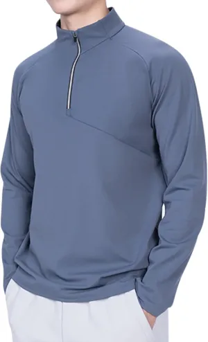 Quarter Zip Pullover Men Lightweight Long Sleeve Hiking Athletic Sweatshirts Performance Mock Neck 3/4 Zip Sweatshirt