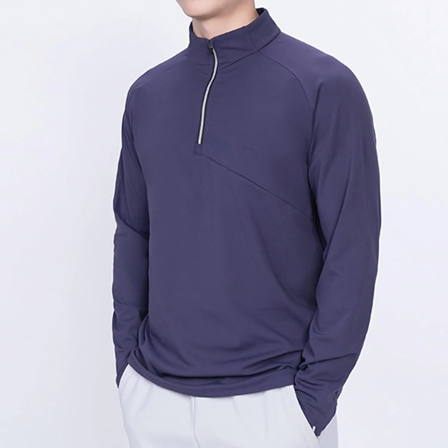 Quarter Zip Pullover Men Lightweight Long Sleeve Hiking Athletic Sweatshirts Performance Mock Neck 3/4 Zip Sweatshirt