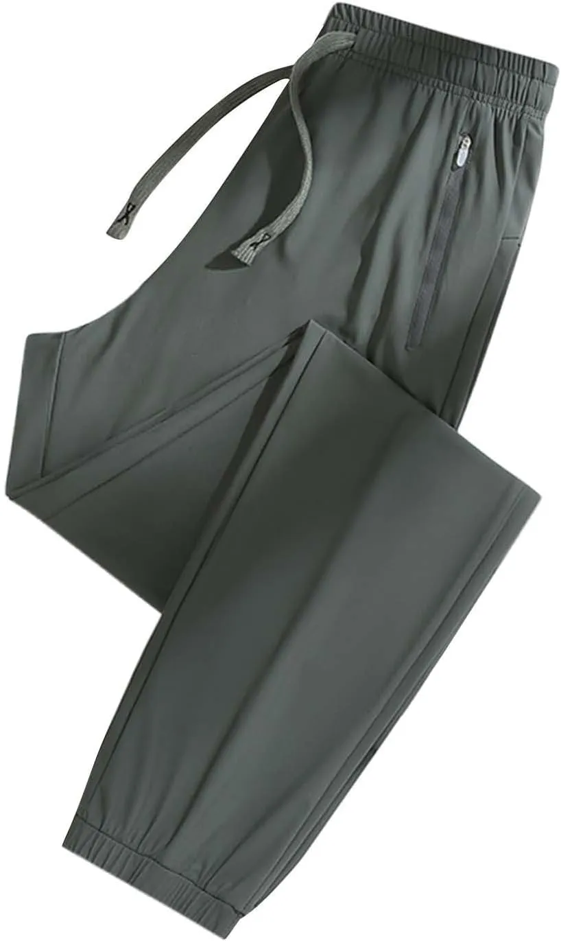 Quick Dry Stretch Active Pants for Women Unisex 2024 Loose Breathable Elastic Waistband Sweatpants with Zip Pocket