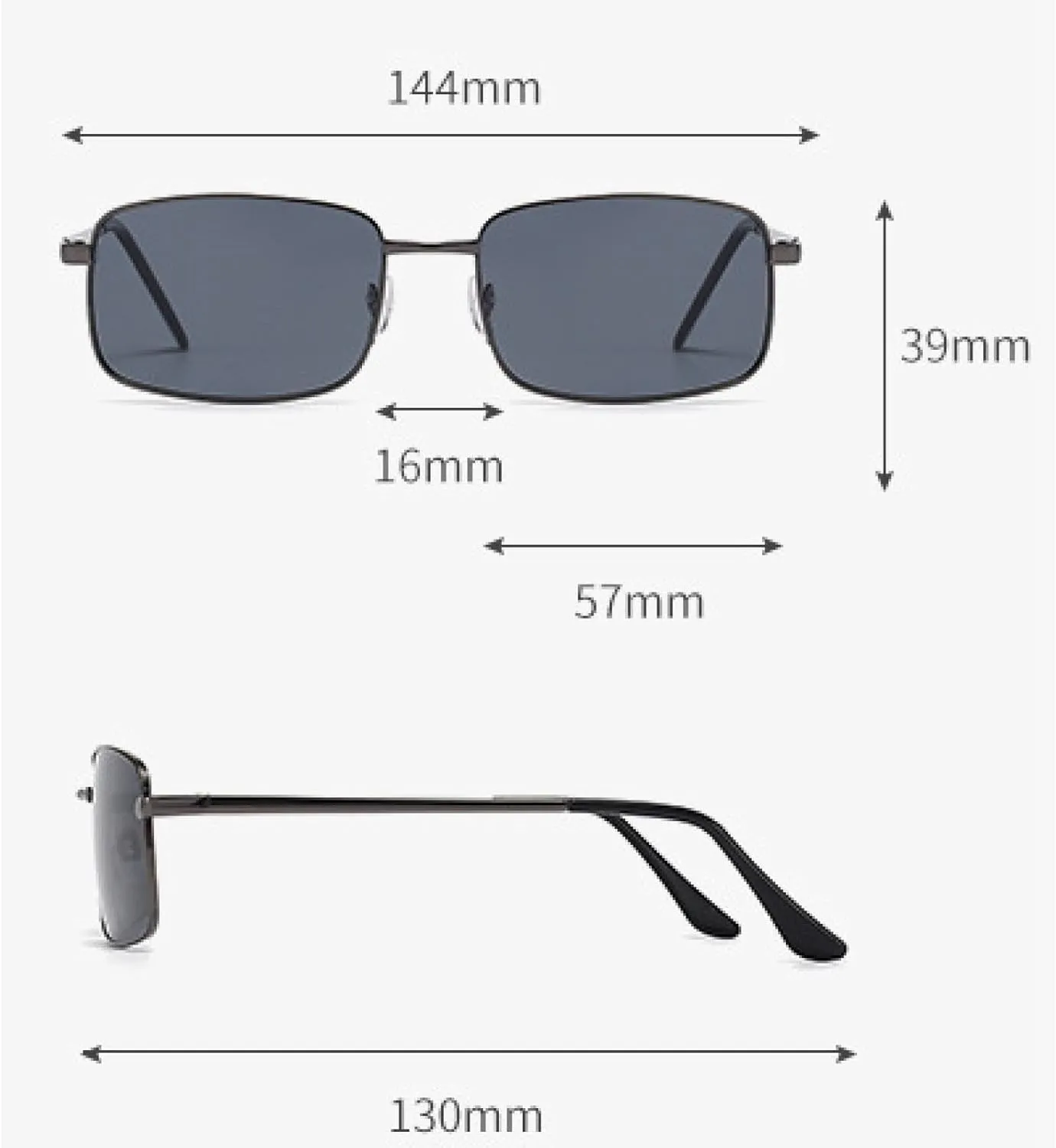 Rectangular Sunglasses for Men Women Fashion Vintage
