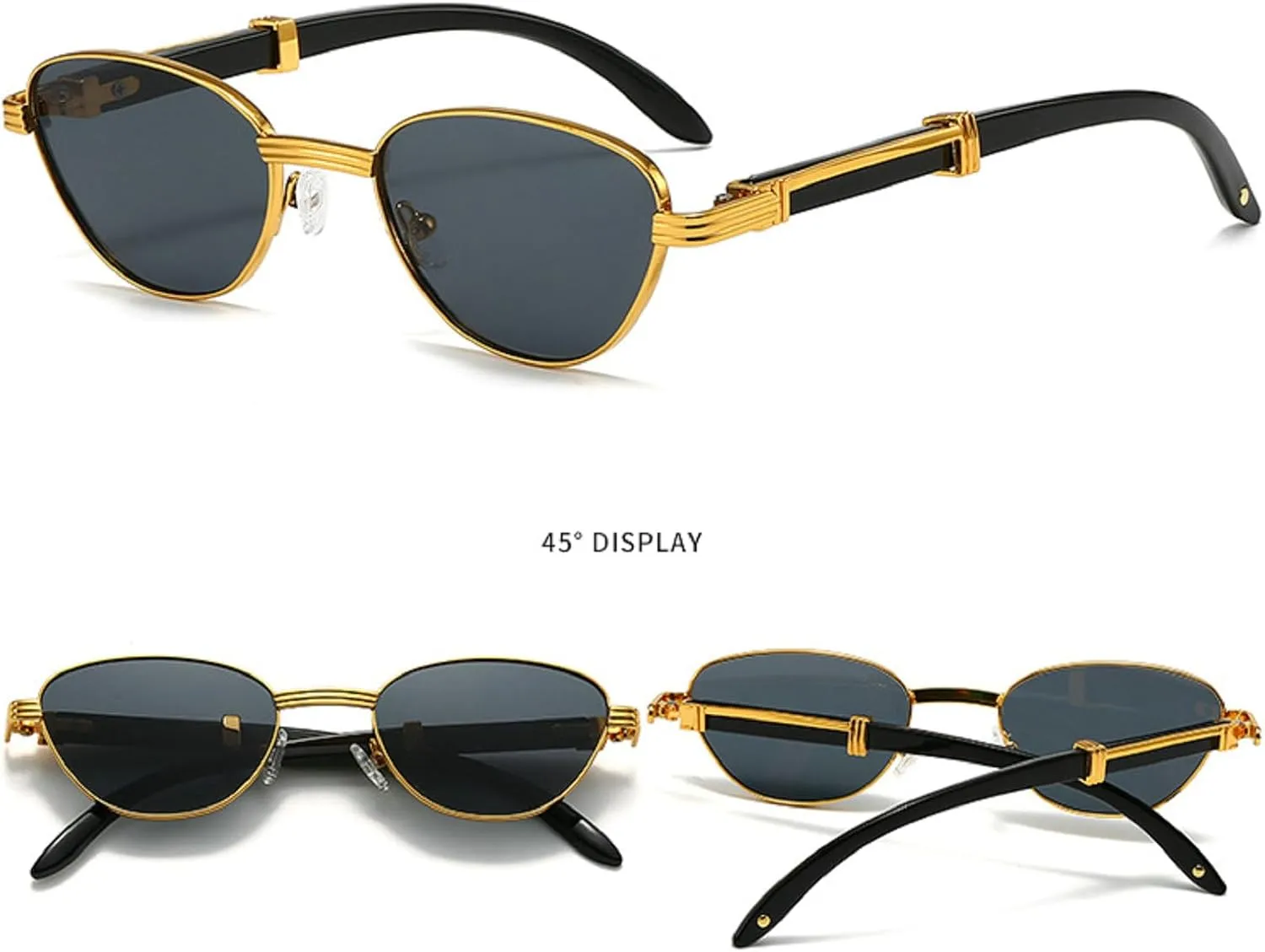 Retro Cat Eye Metal Sunglasses for Women Men Fashion Square Sunglasses Small Vintage 90s Sunglasses N47