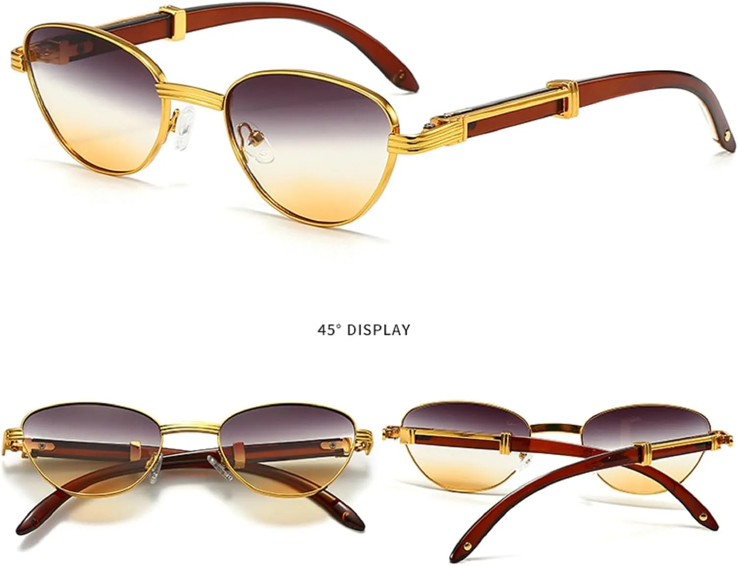 Retro Cat Eye Metal Sunglasses for Women Men Fashion Square Sunglasses Small Vintage 90s Sunglasses N47