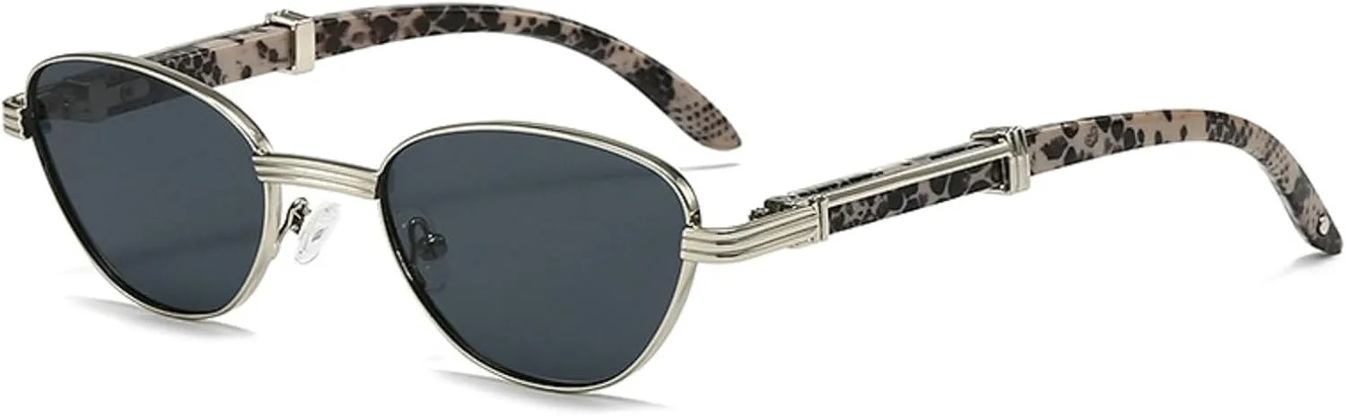 Retro Cat Eye Metal Sunglasses for Women Men Fashion Square Sunglasses Small Vintage 90s Sunglasses N47