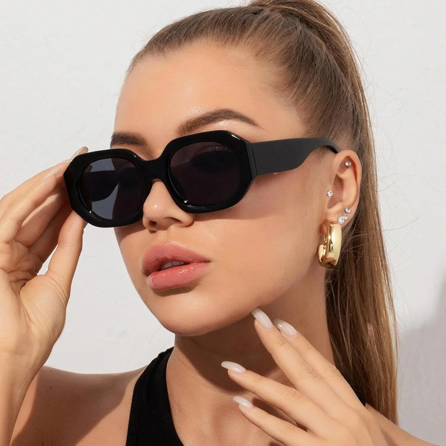 Retro Cycling Sunglasses for Men Women Vintage Polygon Frame Fashion Uv400 Trending