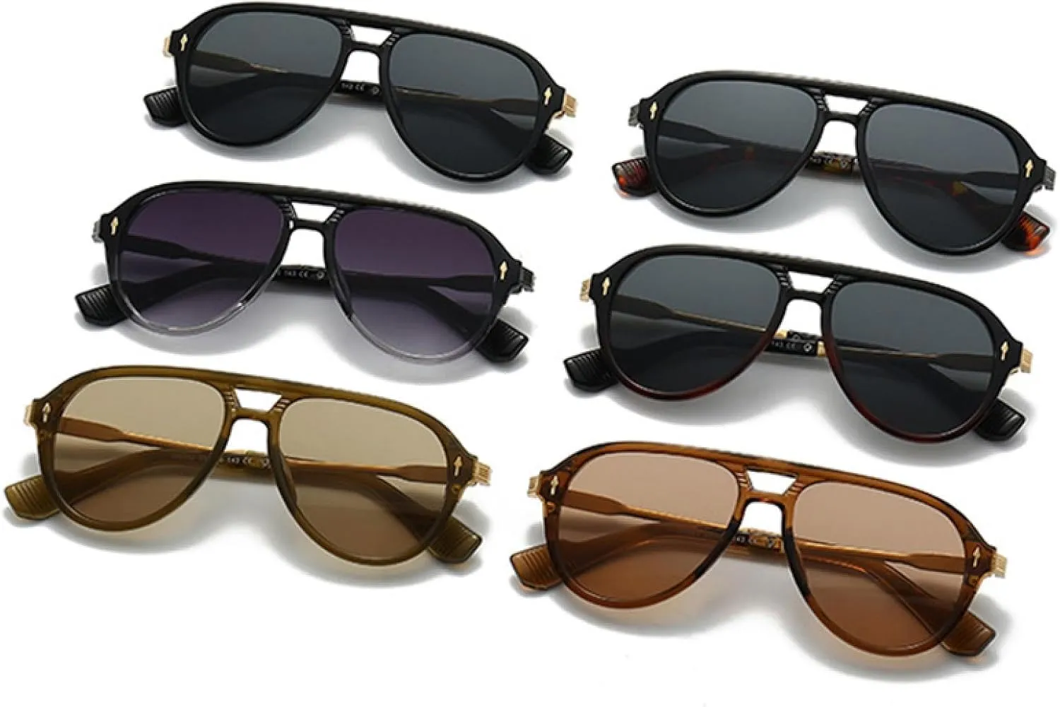 Retro Men Sunglasses Fashion Uv400 Trending Rivets Women Luxury