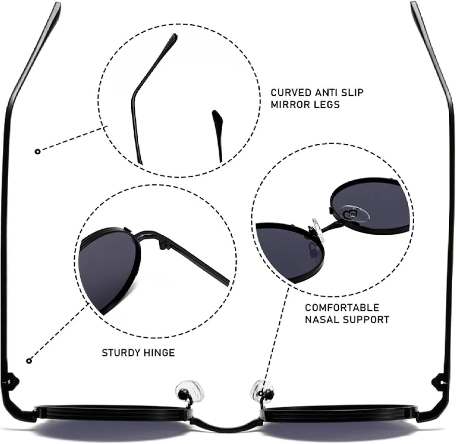 Retro Round Metal Frame Women Sunglasses Fashion Punk Men Uv400
