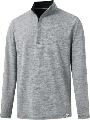 Rouen Quarter Zip Pullover Men Performance Dry Fit Mock Neck Brushed Casual Sports Golf Mens 1/4 Zip Pullover Sweatshirts