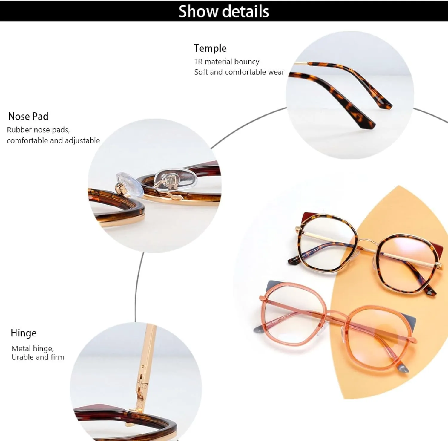 Round Cat Eye Glasses Women Fashion