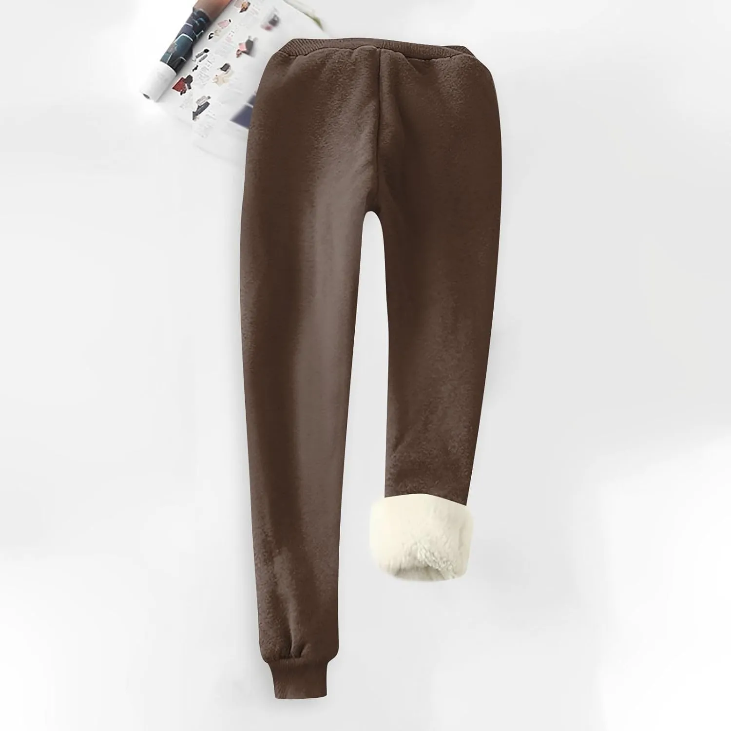 Sherpa Lined Sweatpants Women Drawstring High Waisted Fleece Joggers Winter Warm Athletic Jogger Pants with Pockets