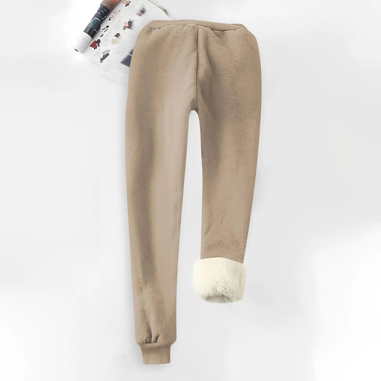 Sherpa Lined Sweatpants Women Drawstring High Waisted Fleece Joggers Winter Warm Athletic Jogger Pants with Pockets