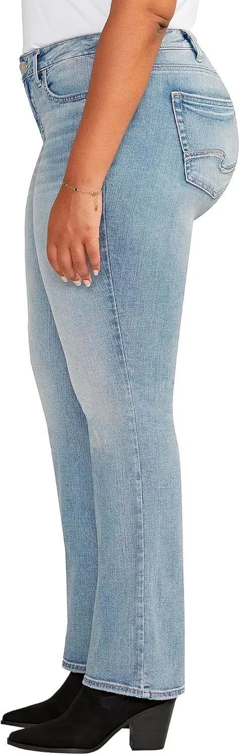 Silver Jeans Co. Women's Plus Size Britt Low Rise Curvy Fit Slim Bootcut Jeans-Legacy