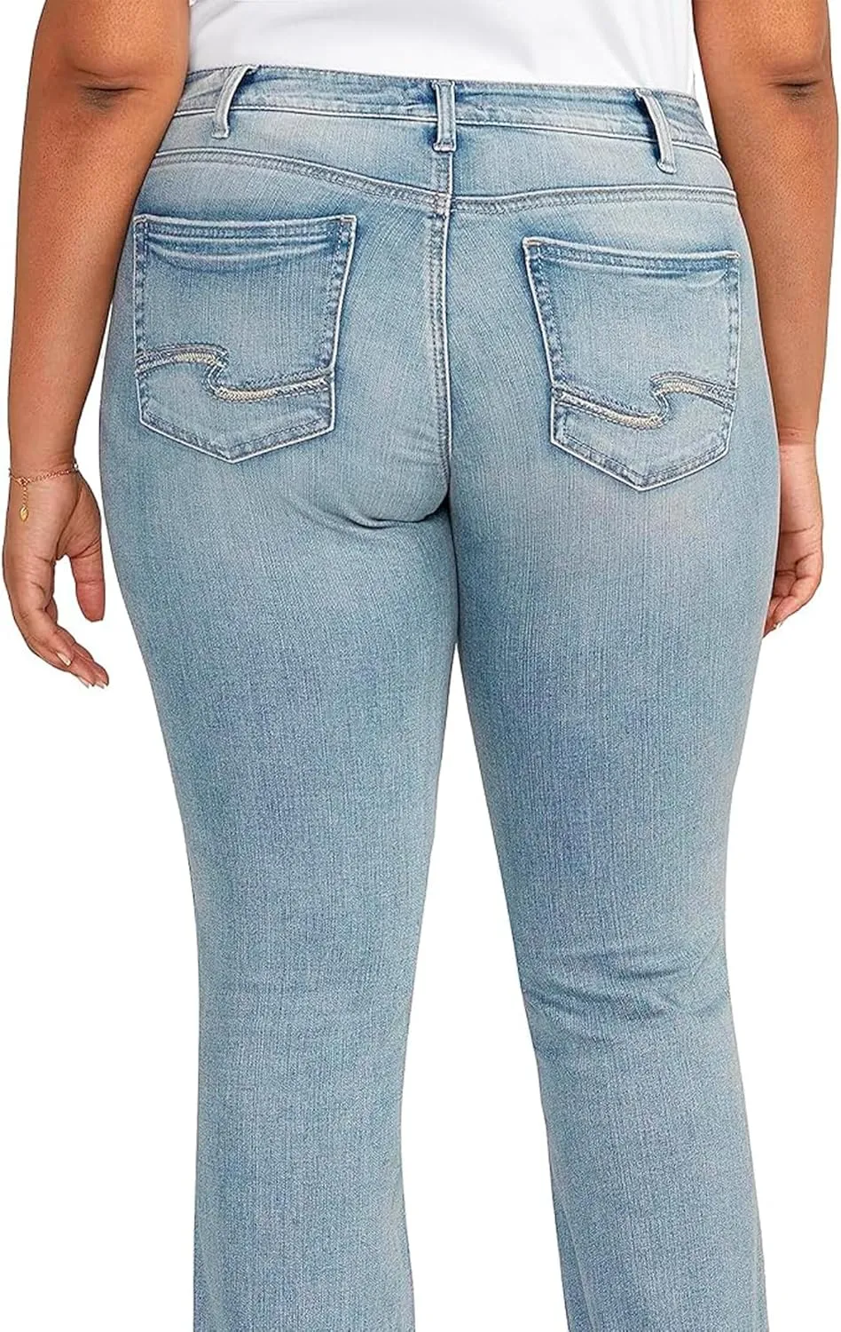 Silver Jeans Co. Women's Plus Size Britt Low Rise Curvy Fit Slim Bootcut Jeans-Legacy