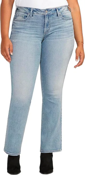 Silver Jeans Co. Women's Plus Size Britt Low Rise Curvy Fit Slim Bootcut Jeans-Legacy