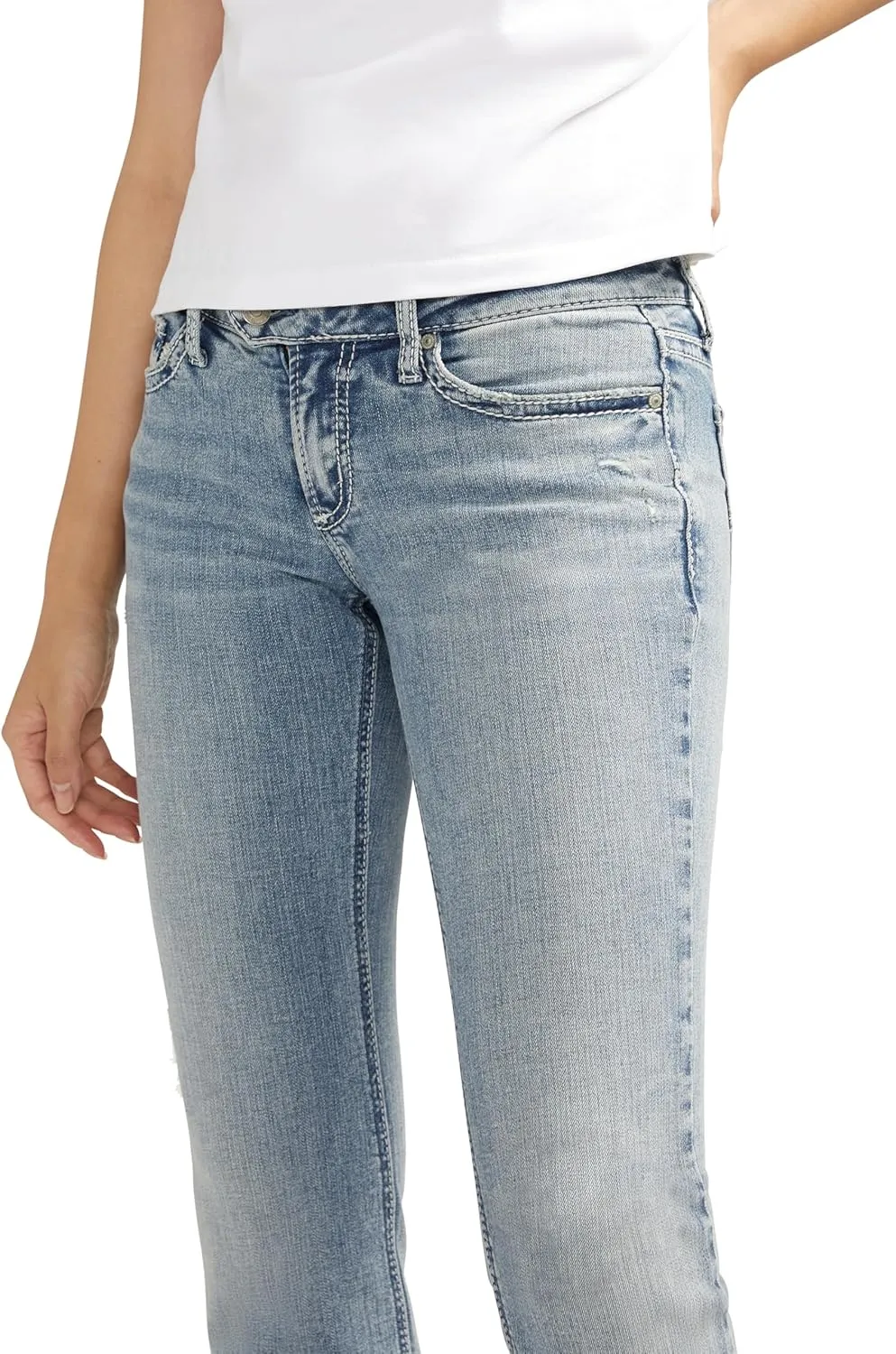Silver Jeans Co. Women's Tuesday Low Rise Slim Bootcut Jeans