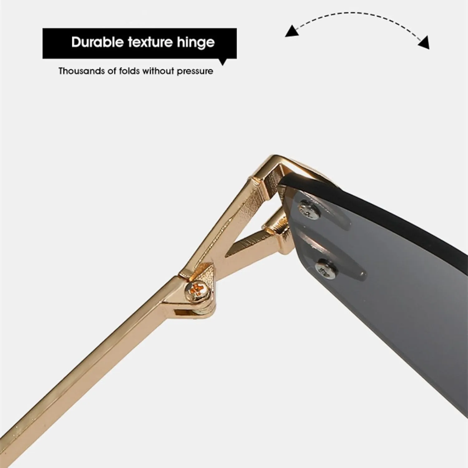 Small Hexagon Rimless Sunglasses for Women Men Luxury Polygon Retro Metal Frame Uv400