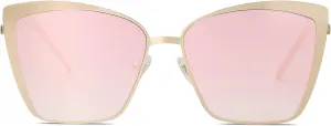 SOJOS Cateye Sunglasses for Women Fashion Mirrored Lens Metal Frame SJ1086