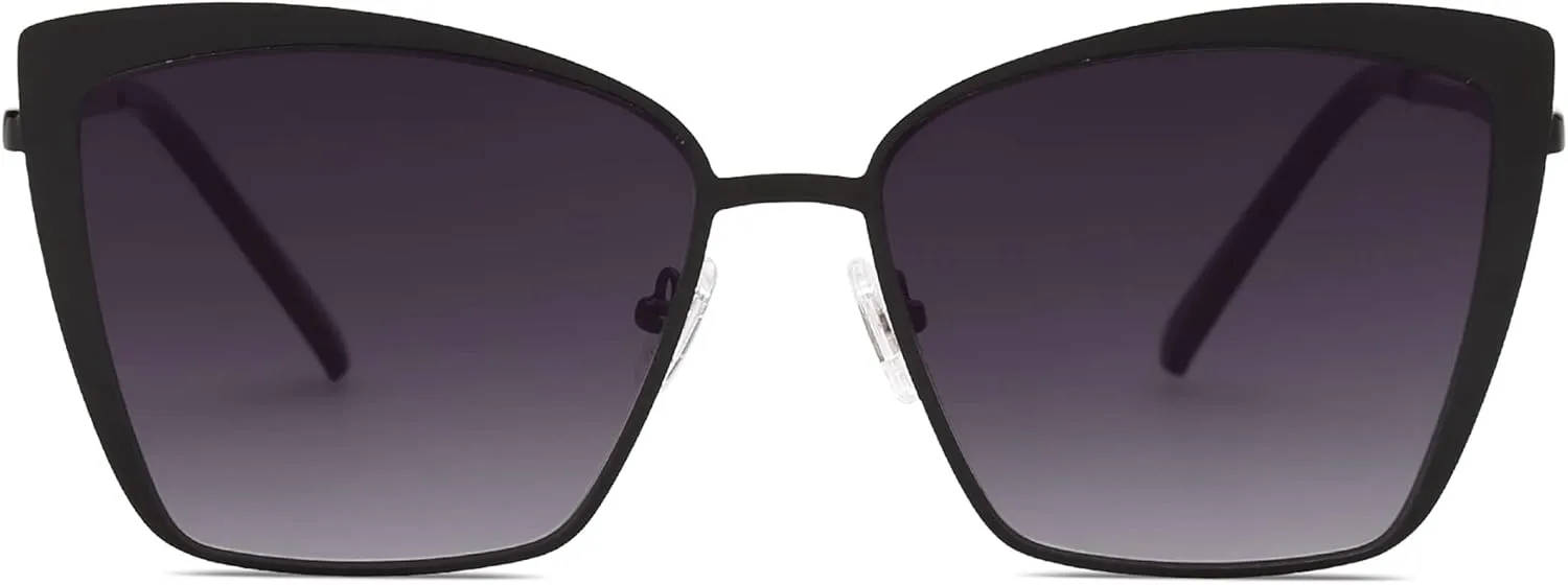 SOJOS Cateye Sunglasses for Women Fashion Mirrored Lens Metal Frame SJ1086