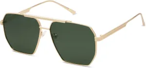 SOJOS Retro Oversized Square Polarized Sunglasses for Women and Men Vintage Shades Classic Large Metal Sun Glasses