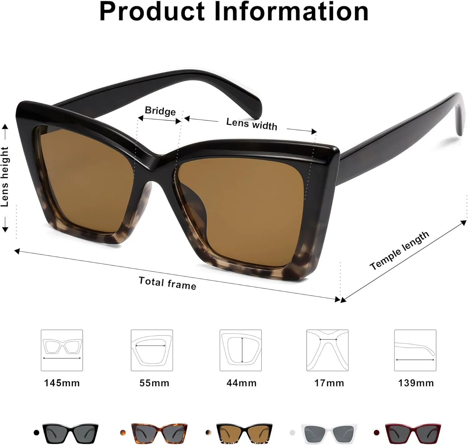 SOJOS Trendy Oversized Cateye Sunglasses Womens UV400 Large Designer Shades Lentes De Sol Para Mujer SJ2347