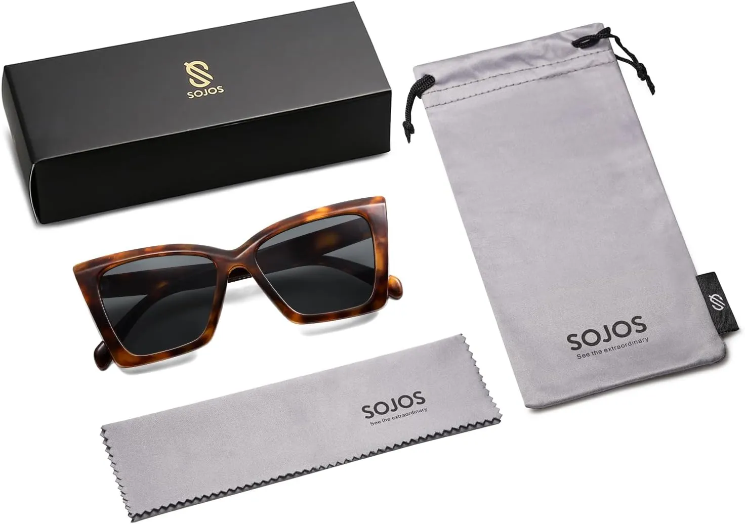 SOJOS Trendy Oversized Cateye Sunglasses Womens UV400 Large Designer Shades Lentes De Sol Para Mujer SJ2347