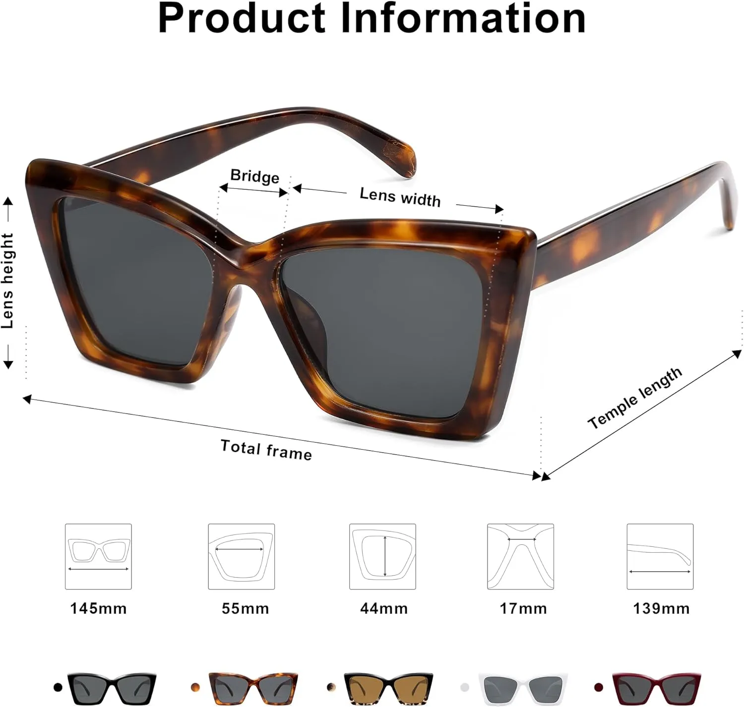 SOJOS Trendy Oversized Cateye Sunglasses Womens UV400 Large Designer Shades Lentes De Sol Para Mujer SJ2347