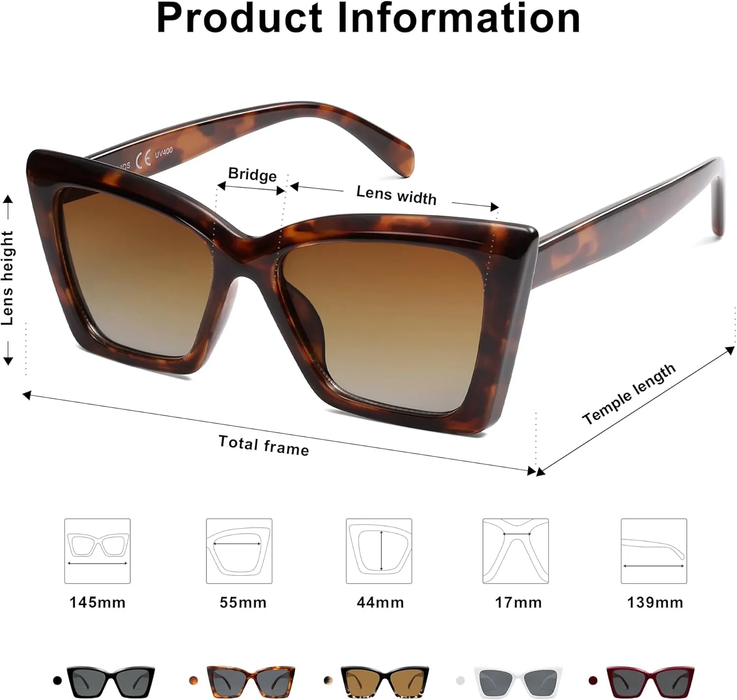 SOJOS Trendy Oversized Cateye Sunglasses Womens UV400 Large Designer Shades Lentes De Sol Para Mujer SJ2347