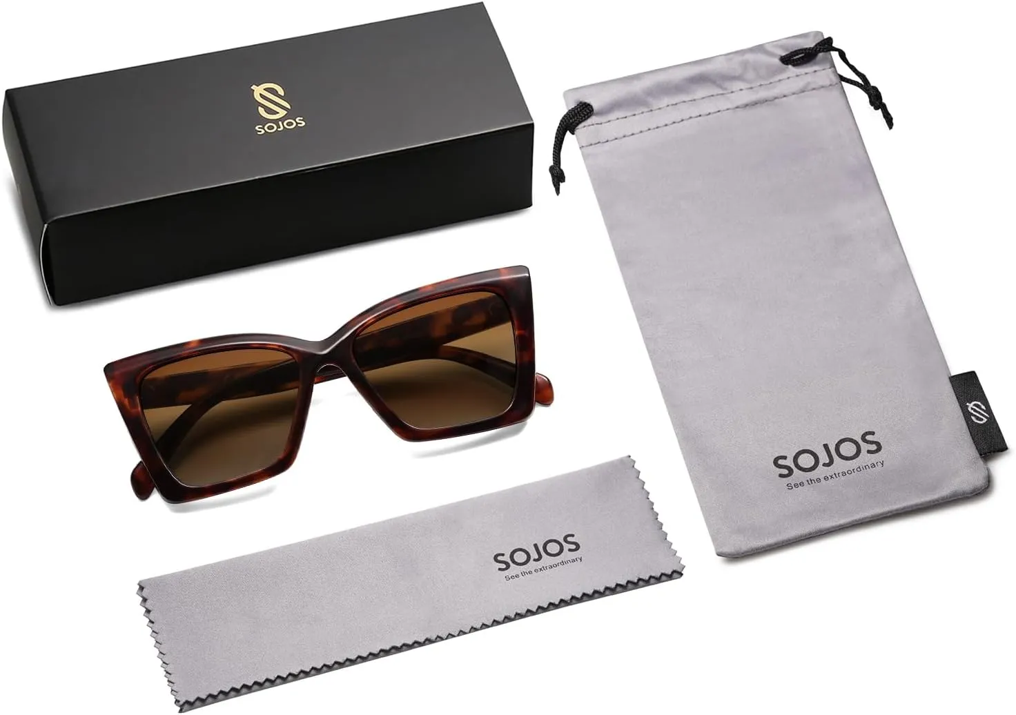 SOJOS Trendy Oversized Cateye Sunglasses Womens UV400 Large Designer Shades Lentes De Sol Para Mujer SJ2347