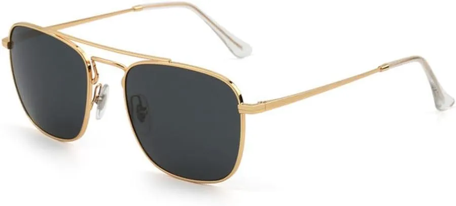 SPOAVGYZ-Fashion Glass Lenses Men Women Square Sunglasses Metal Frame UV400
