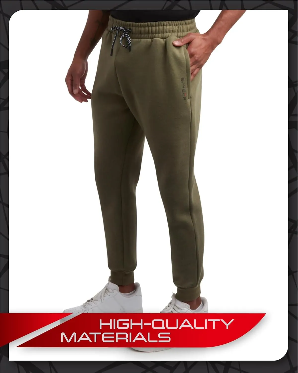 Spyder Men's Active Jogger Sweatpants - 2 Pack Athletic Fleece Workout Gym Joggers with Pockets and Drawcord (Sizes: S-XXL)