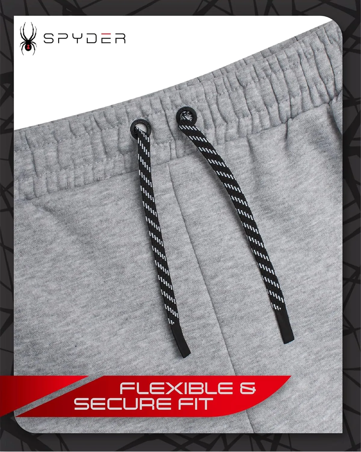 Spyder Men's Active Jogger Sweatpants - 2 Pack Athletic Fleece Workout Gym Joggers with Pockets and Drawcord (Sizes: S-XXL)