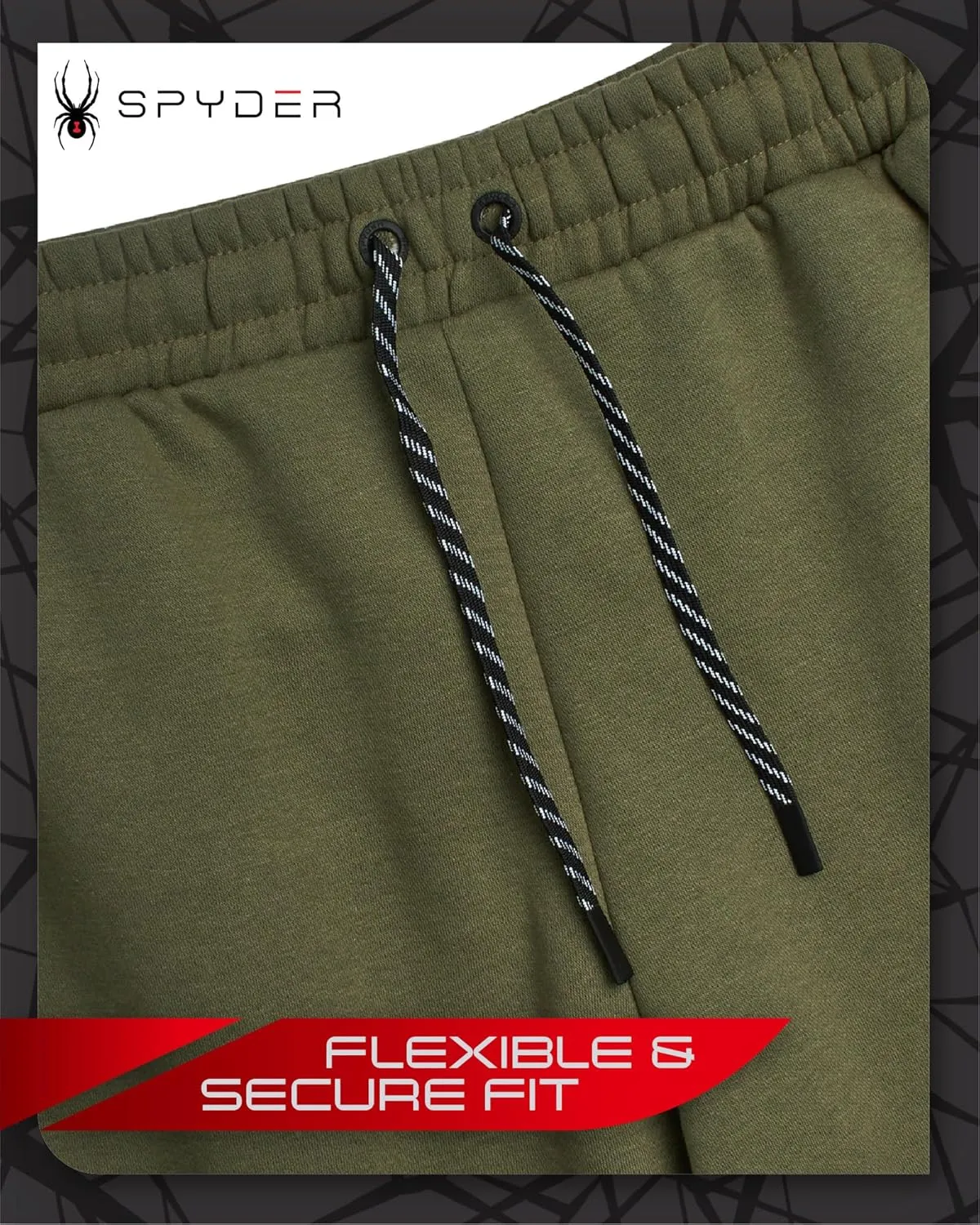 Spyder Men's Active Jogger Sweatpants - 2 Pack Athletic Fleece Workout Gym Joggers with Pockets and Drawcord (Sizes: S-XXL)