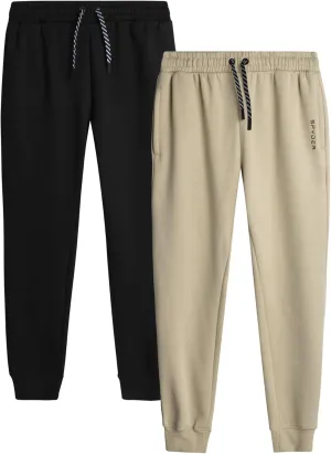 Spyder Men's Active Jogger Sweatpants - 2 Pack Athletic Fleece Workout Gym Joggers with Pockets and Drawcord (Sizes: S-XXL)