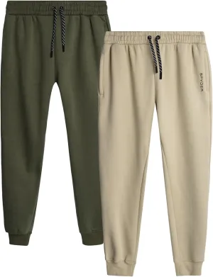 Spyder Men's Active Jogger Sweatpants - 2 Pack Athletic Fleece Workout Gym Joggers with Pockets and Drawcord (Sizes: S-XXL)
