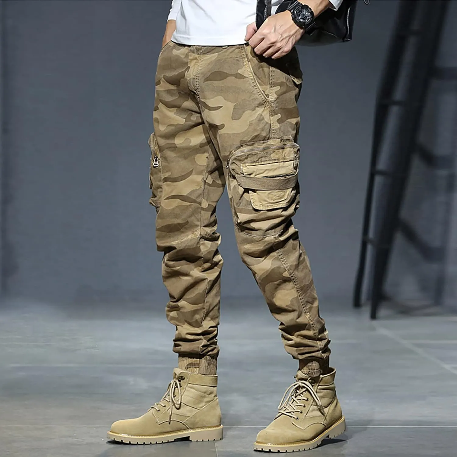Sweatpant for Men with Pockets Cargo Pocket Fleece Sweatpants Men's Casual Cargo Sweatpants with Pockets Long Openleg